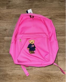 Polo Ralph Lauren Pink Teddy Bear Canvas Backpack