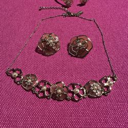 Jewerly Set Earrings Necklace Bracelet Kate Spade New York, Pink Floral
