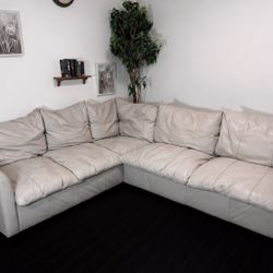 2 Piece Cloud Leather Sectional