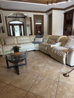 Leather recycling sectional