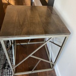 Wood And Metal Accent Table 