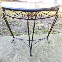 Half Moon Sofa Table With Glass Top 