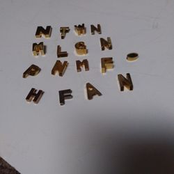 17 Gold Toned Charm Letters