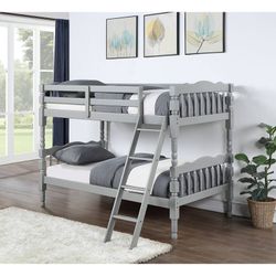 Twin twin bunk bed  solid wood