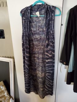 Chicos long navy cardigan