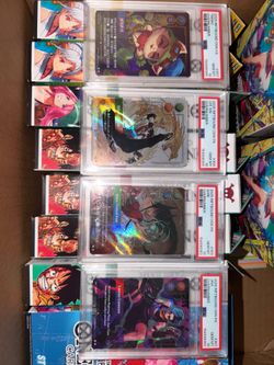Riftbound PSA 10 slabs. Ahri, jinx, lee sin, teemo. Overnumbered. Sequential IDs