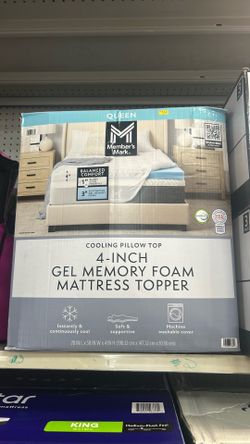 Members Mark 4-inch gel memory foam mattress topper cooling pillow top