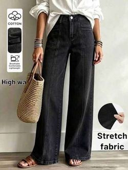Women's Black Wide-Leg Pants – Stylish & Comfortable