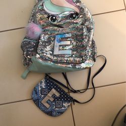 Justice Backpack And Purse With Letter E