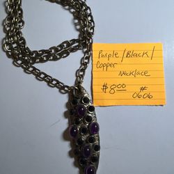 Purple Black Copper Necklace # 0606