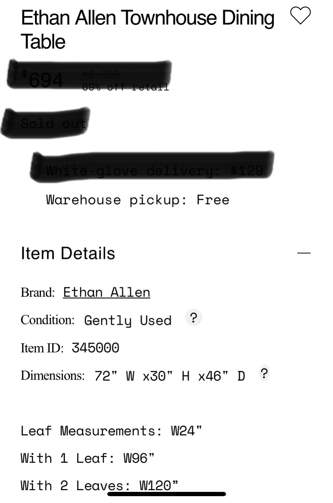 Ethan Allen Dining Table With Extension And Table Pads
