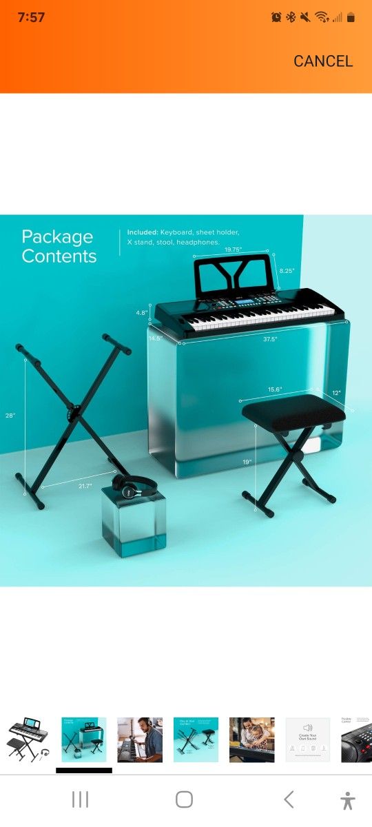 RIF6 Electric 61 Key Piano Keyboard