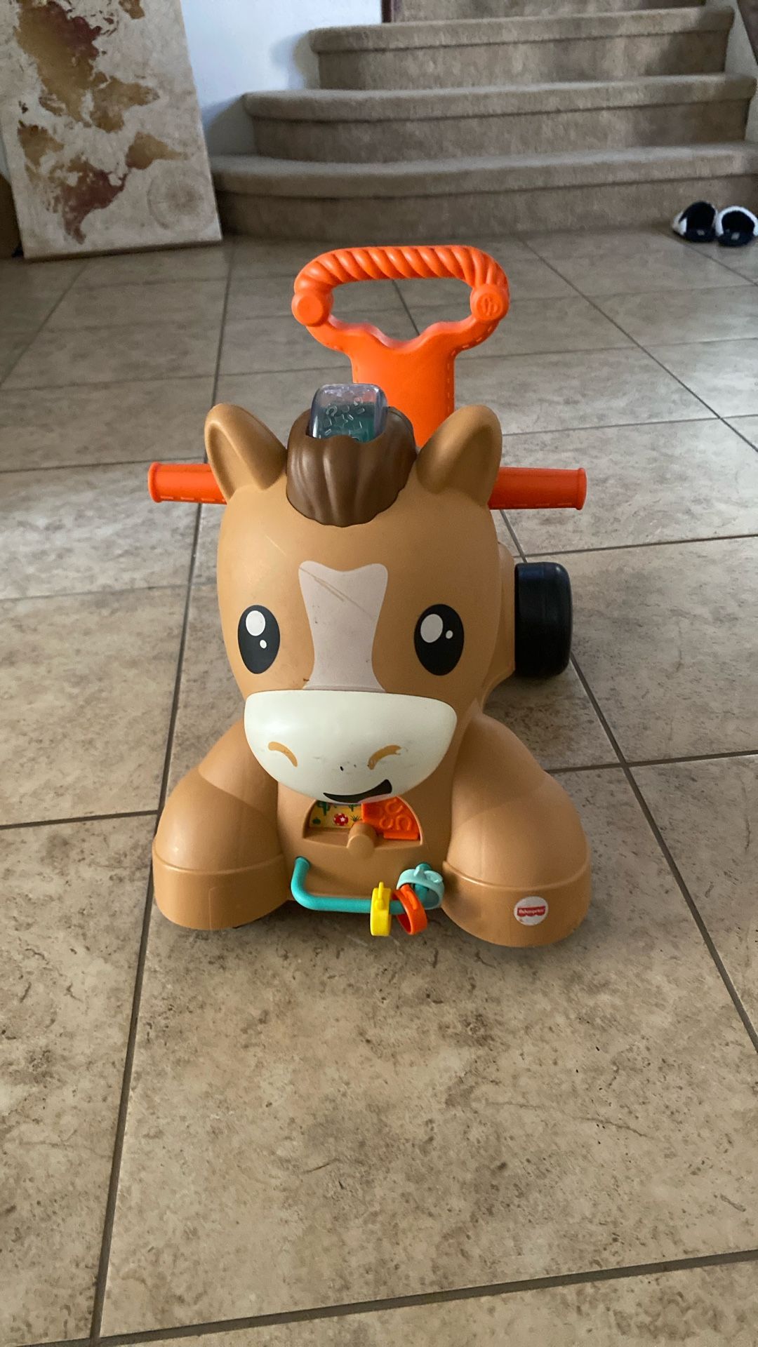 Fisher-Price Baby Learning Toy, Walk Bounce & Ride Pony Musical Walker & Ride-On for Infants & Toddlers