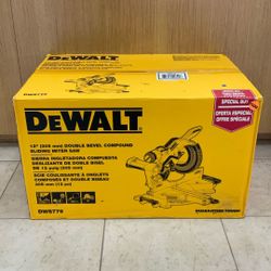 DEWALT DWS779  12” DOUBLE BEVEL COMPOUND SLIDING MITER SAW.