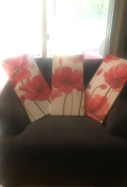 3 Piece Poppy Canvas Set