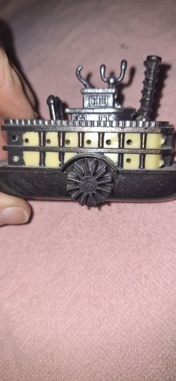 Vintage Die Cast  Pencil Sharpeners; Antique Finished Metal 1917 Model T Bronze Car / Steamboat (Mark Twain)