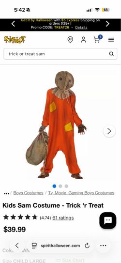 Kids Trick or treat Sam costume