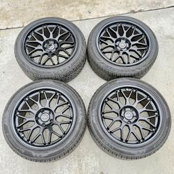 ESR FORGETECH AP1 Satin Black 18" 18x9.5 +22 OFFSET 235/45 & 225/45 NEW SETUP Wheels Tires Rims