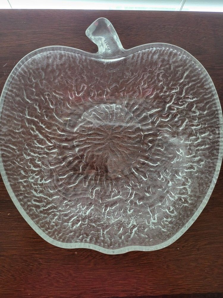 πβ¨ Vintage Apple-Shaped Pressed Glass Serving Bowl β 9β β¨π