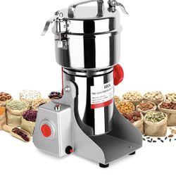 Electric Grain Grinder Mill 1000g High-speed Spice Herb Mill Commercial Powder Machine for Dry Cereals Grain Herb Spice Coffee Corn Bean CE approved (