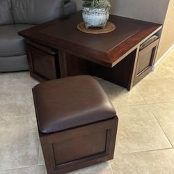 Coffee Table with Storage Ottomans - UNIQUE
