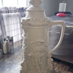 Large White Porcelain Stein