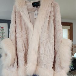 Andrade Faux Fur Jacket New With Tags White