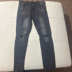 Dark Grey Distressed Skinny Jeans