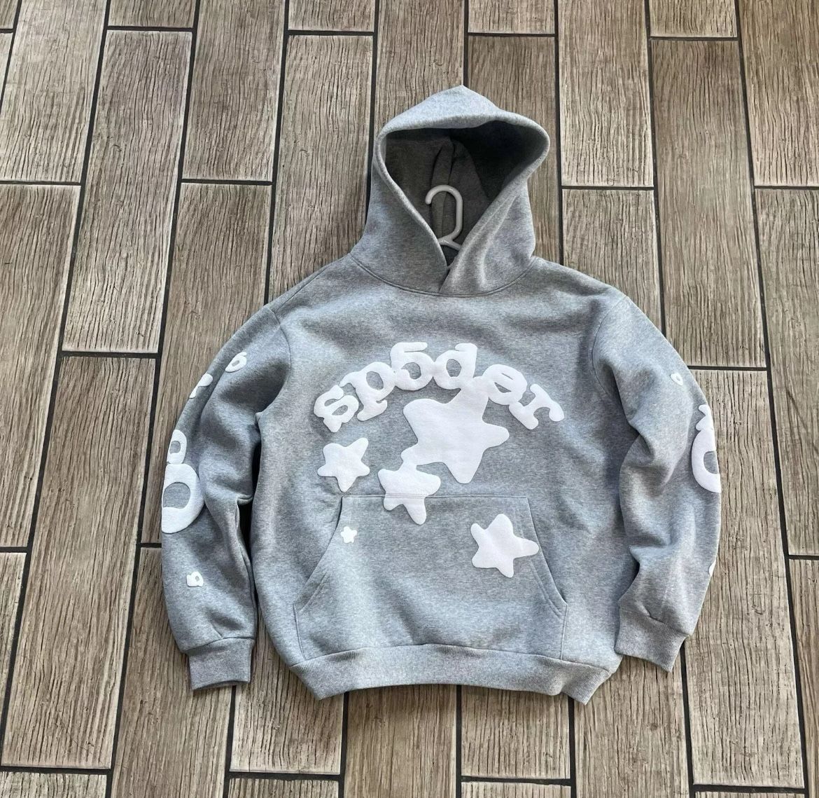 Spider Hoodie Beluga Heather Grey Size Medium