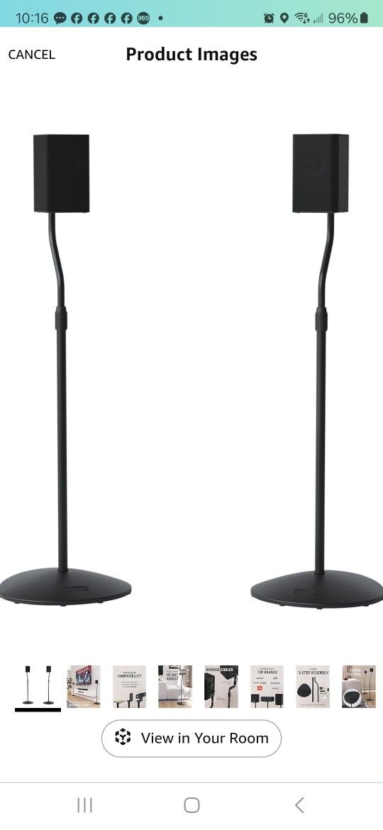 Sanus Adjustable Height Speaker Stand NEW
