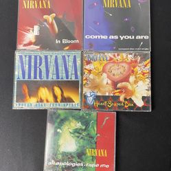 Nirvana 5 CD Rare Import Lot In Bloom All Apologies Come As You Are Smells Like Teen Spirit Heart Shaped Box (Rare Collectors Items!)