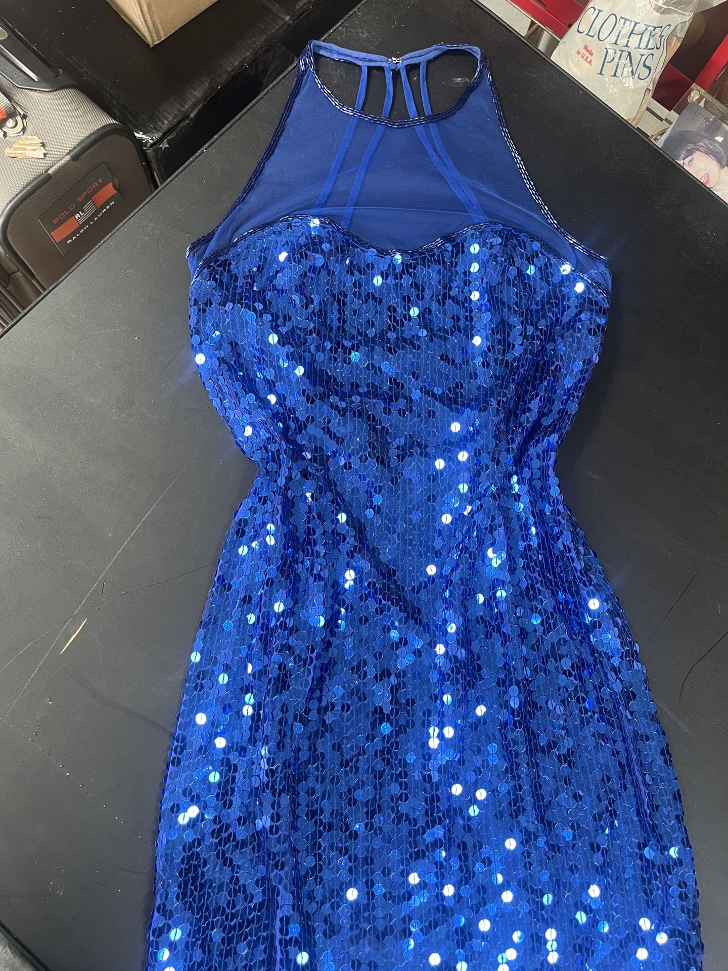 Vintage Sequin Blue dress