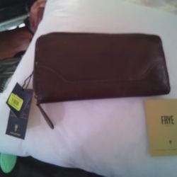 Frye Brown Leather Wallet Brand New 
