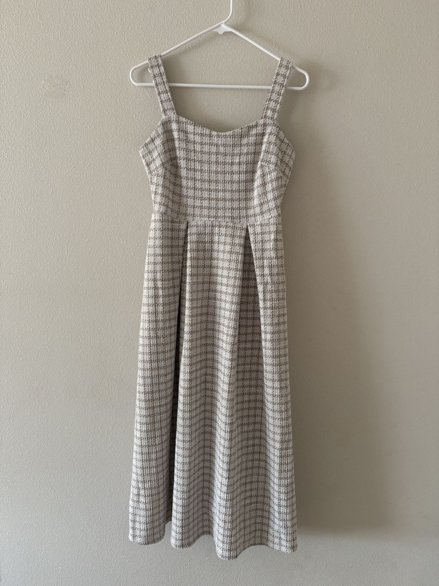 DAZY One-Piece Plaid Suspenders Sleeveless, Long Dress, Fall Dress, 0(S ) Size