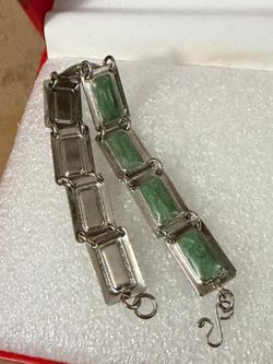 Pulsera Stainlend Piedras jade antigua
