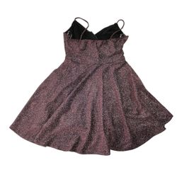 Windsor Women's Purple Glam Girl Era Glitter Knit Skater Romper Size M B38