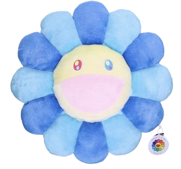 Takashi Murakami Flower Plush 60 CM Blue/Turquoise/Yellow