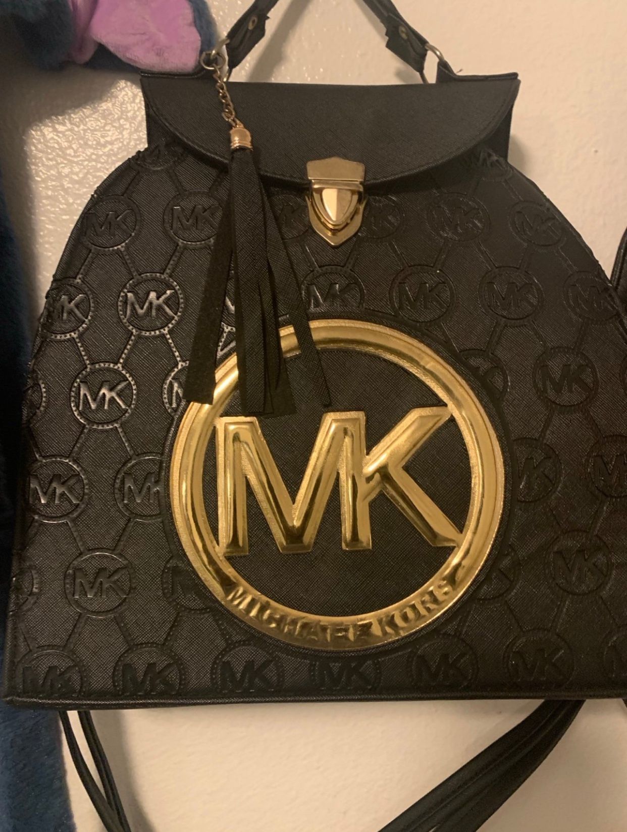 Black And Gold Michael Kors Backpack/Purse