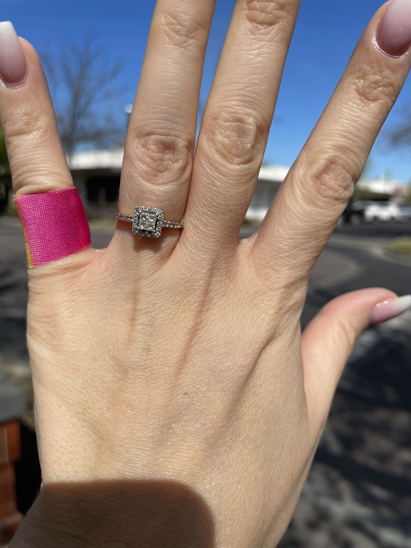 14K Gold Natural Diamonds Promise Engagement Wedding Ring