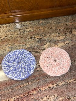 Pink & Purple Crochet Cup Coasters