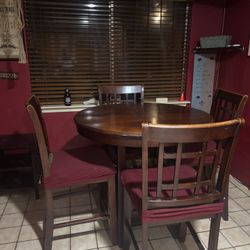 Mahogany Wood Kitchen Table With 4 Chairs 