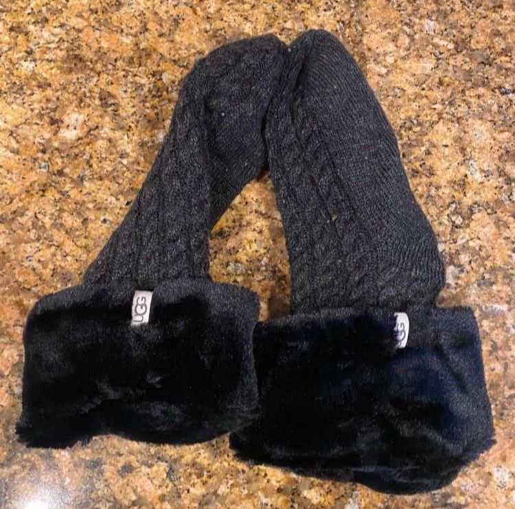 New UGG Lita Fleece Lined Black Soft Socks S / M / L $10