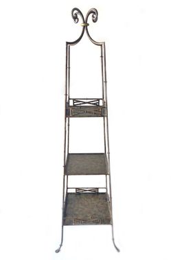 Dynasty Wrought Iron Curio Shelf 69” Ht 24” Sq