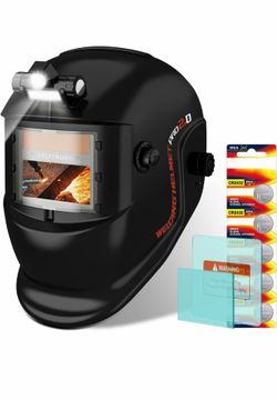 TRQWH Casco de Soldadura con Luz de Color Verdadero Oscurecimiento Automático Cascos de Soldadura para Hombres Alimentado por Energía Solar Capucha de
