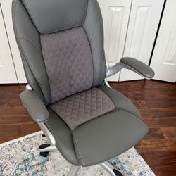 Grey Faux Leather Office Chair 