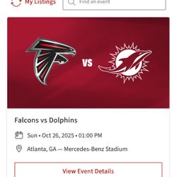 Falcons Dolphins 2 Lower Level Seats 