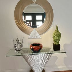 Contemporary Console Table And Mirror