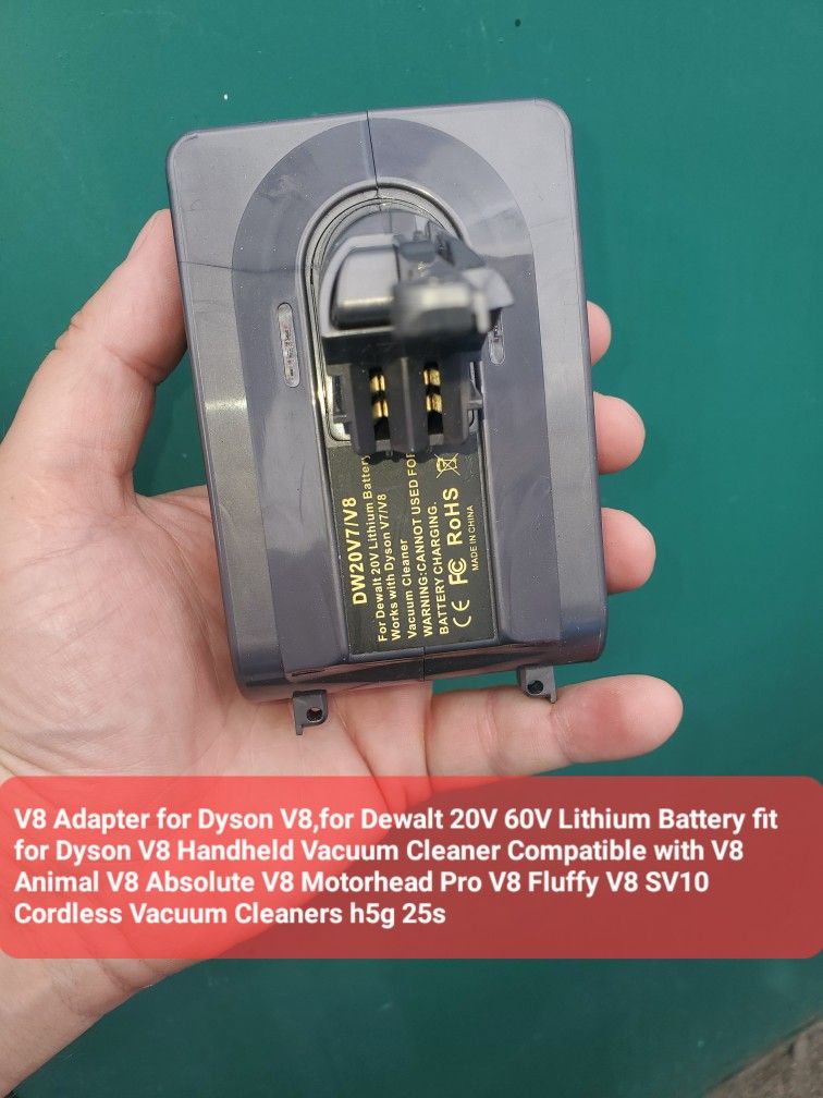 V8 Adapter for Dyson V8,for Dewalt 20V 60V Lithium Battery fit for Dyson V8 Handheld Vacuum Cleaner Compatible with V8 Animal V8 Absolute V8 Motorhead