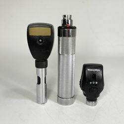 Welch Allyn 18100 Retinoscope Halogwen, 11720 Coaxial Ophthalmoscope & Battery