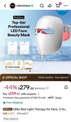 red light therapy for face mask